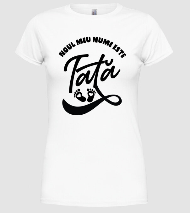 Noul meu nume este Tată model alb pe tricou