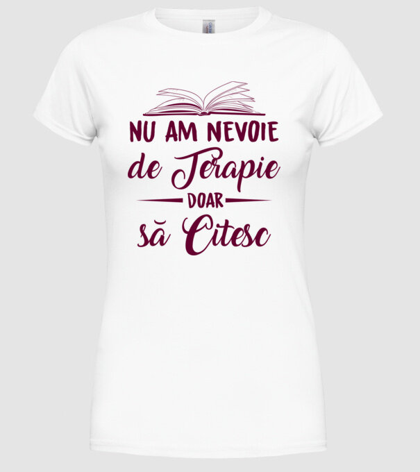 nu am nevoie de terapie, doar să citesc model alb pe tricou