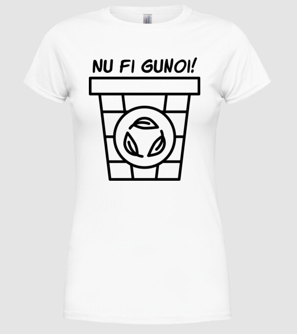 Nu fi gunoi model alb pe tricou