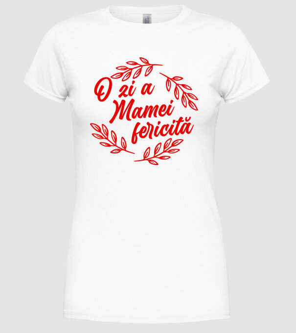O zi a mamei fericită model alb pe tricou
