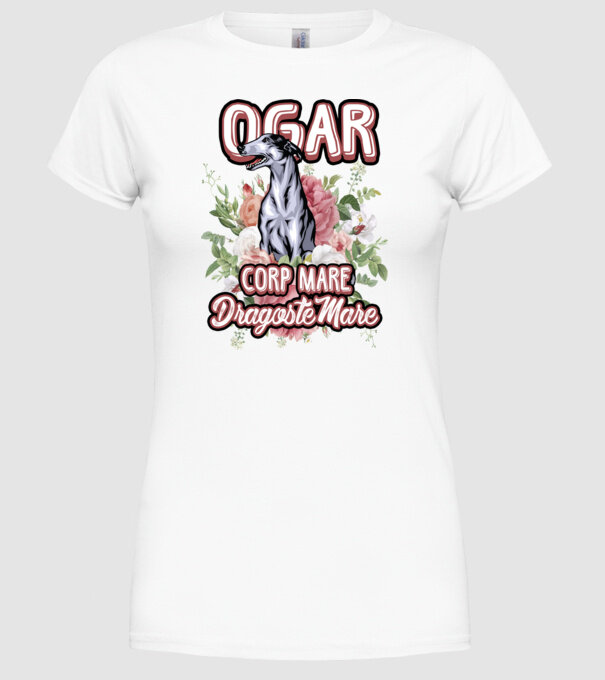Ogar - picioare lungi dragoste multă model alb pe tricou