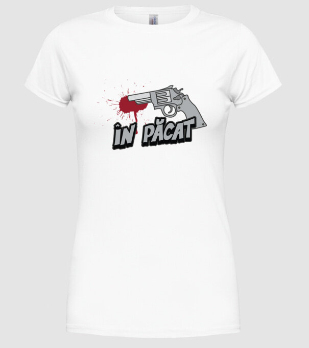 în păcat model alb pe tricou