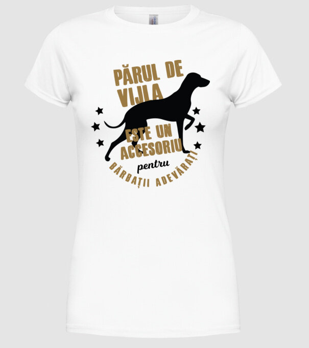 părul de vijla este un accesoriu pentru bărbații adevărați model alb pe tricou