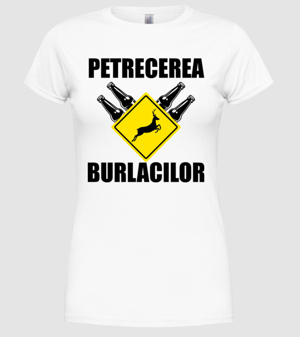 petrecerea burlacilor model alb pe tricou