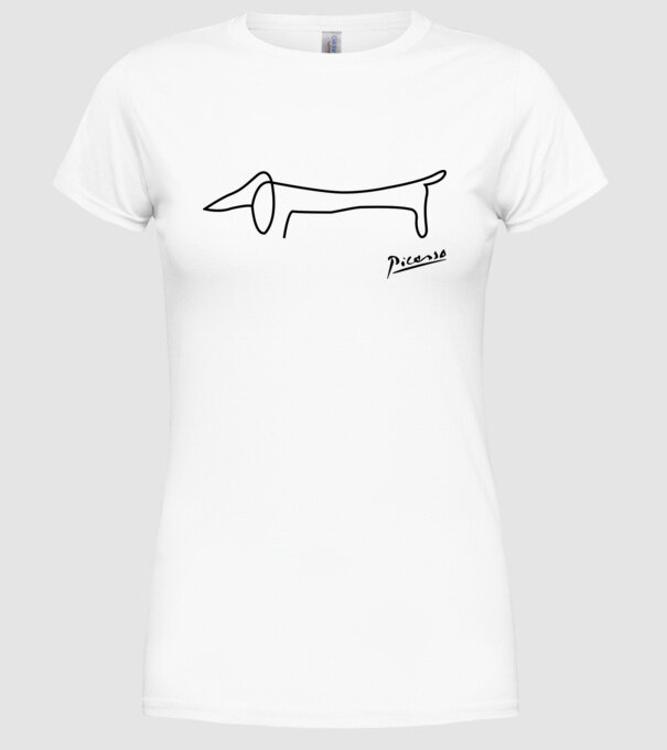 Picasso model alb pe tricou