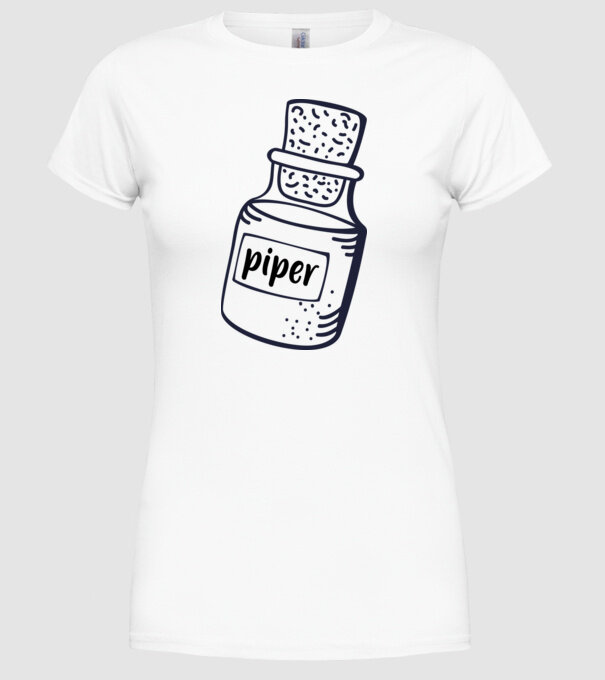 piper model alb pe tricou