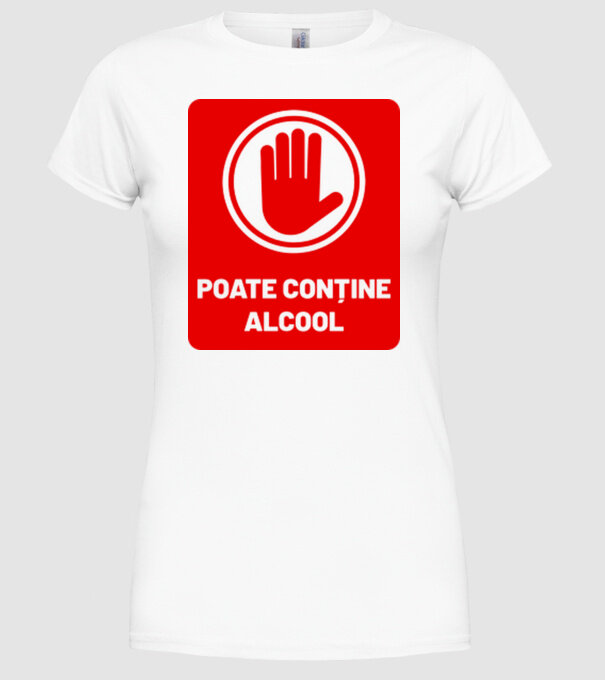 poate conține alcool model alb pe tricou