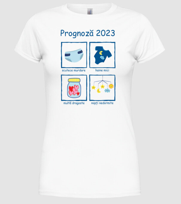 Prognoză 2023 model alb pe tricou