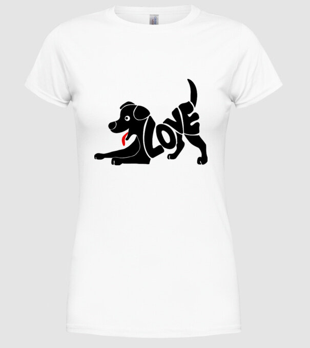 Puppy love model alb pe tricou