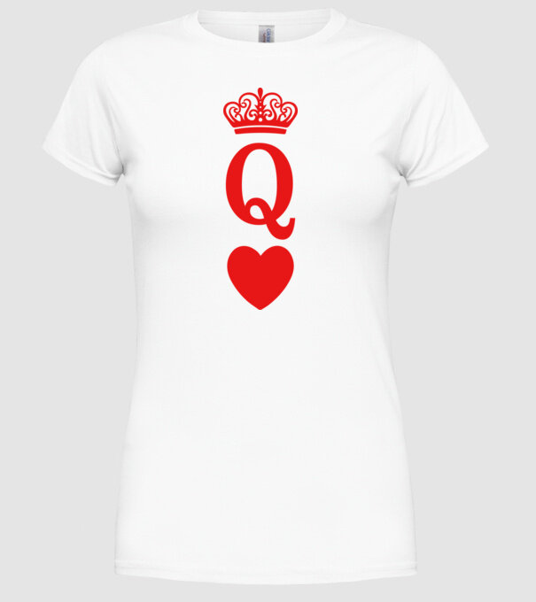 Queen model alb pe tricou