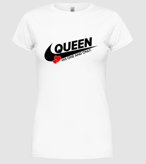 Queen model alb pe tricou