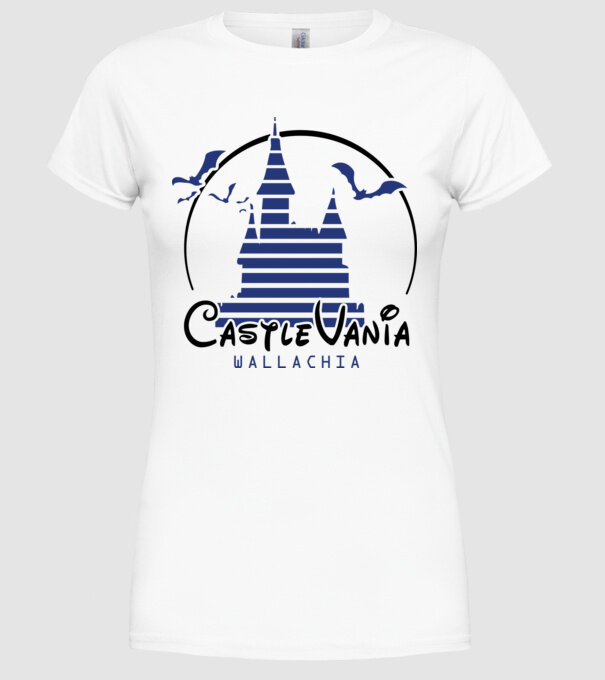 România CastleVania model alb pe tricou