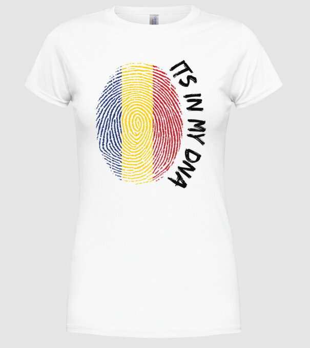 România fingerprint model alb pe tricou