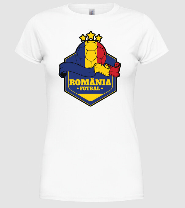 România Fotbal model alb pe tricou
