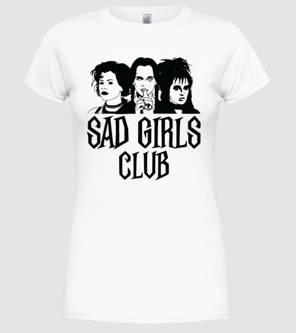 Sad Girls Club model alb pe tricou