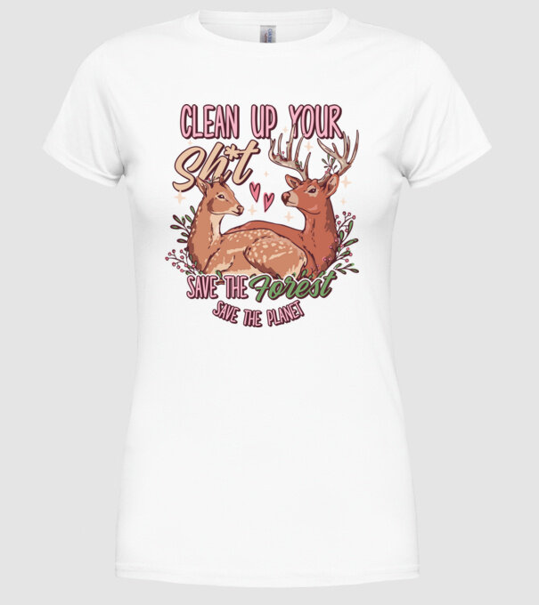 Save the forest model alb pe tricou