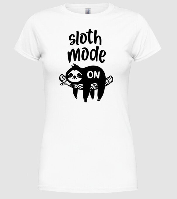 Sloth mode on model alb pe tricou