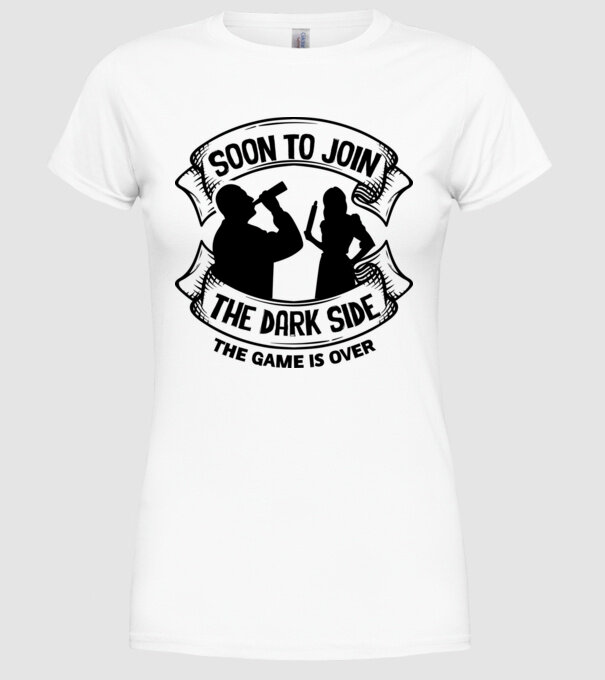 Soon join the dark side model alb pe tricou