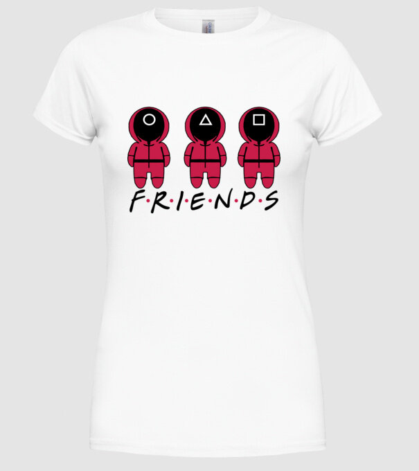 squid game friends model alb pe tricou