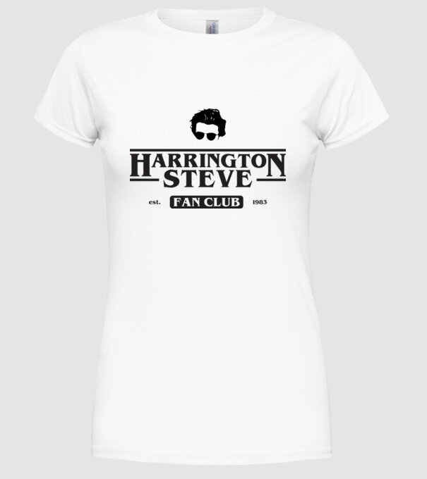 steve harrington fan club model alb pe tricou