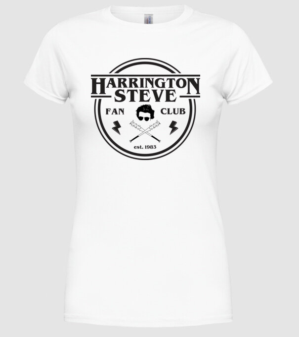 steve harrington fan club est 1983 model alb pe tricou