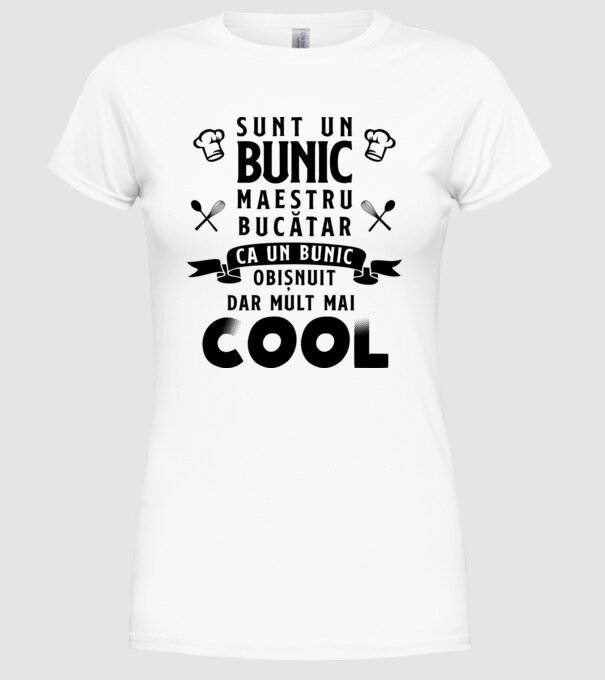 sunt un bunic maestru bucătar, ca un bunic obișnuit, dar mult mai cool model alb pe tricou
