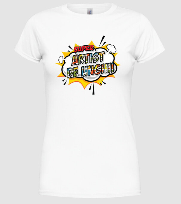 Super Artist de unghii model alb pe tricou