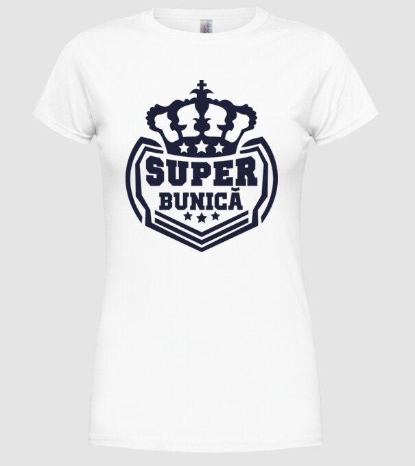 super bunică model alb pe tricou