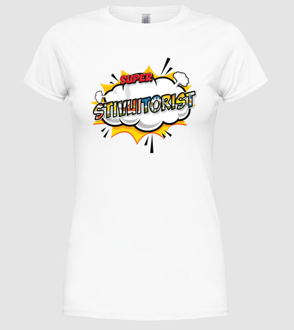 Super Stivuitorist model alb pe tricou