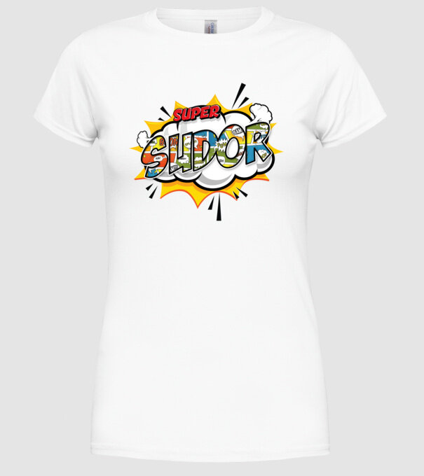 Super Sudor model alb pe tricou