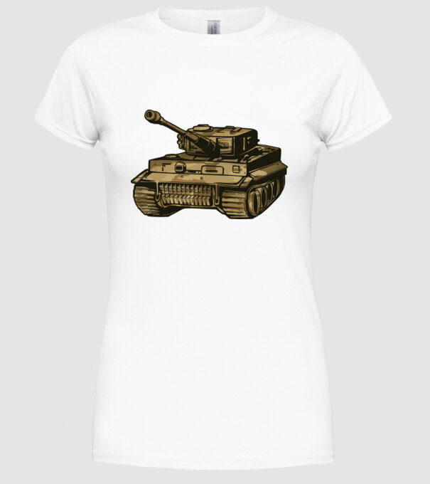 Tancuri model alb pe tricou