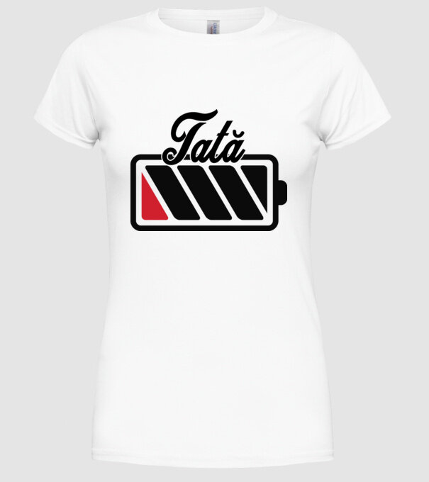 Tată la încărcat model alb pe tricou