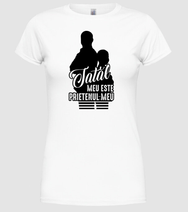 tatăl meu este prietenul meu model alb pe tricou