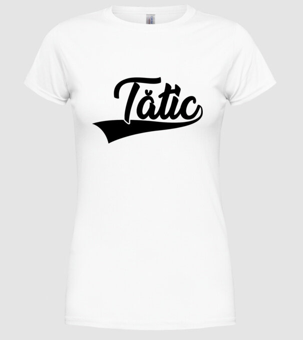 tătic model alb pe tricou
