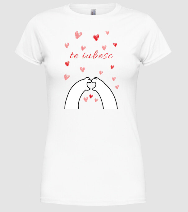 te iubesc model alb pe tricou
