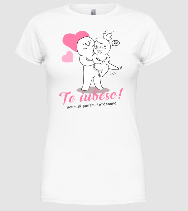 te iubesc model alb pe tricou