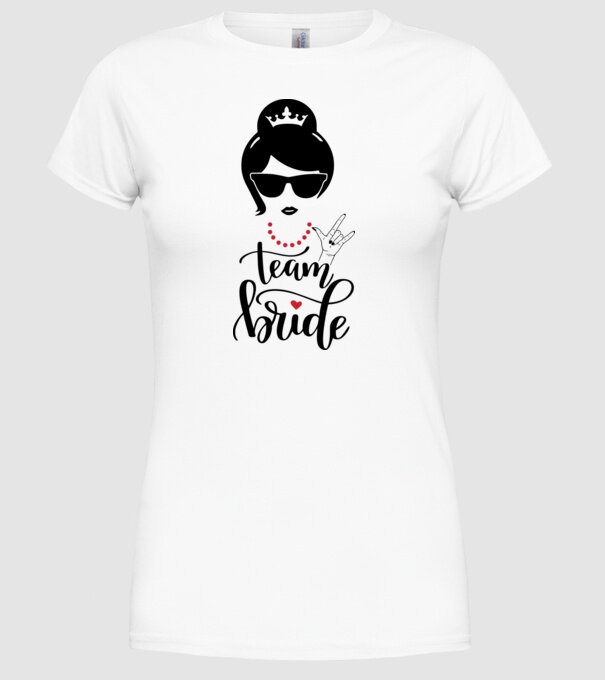 Team Cool Bride model alb pe tricou