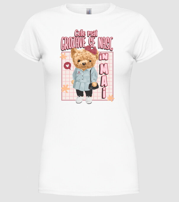 Teddy cele cool girl MAI model alb pe tricou