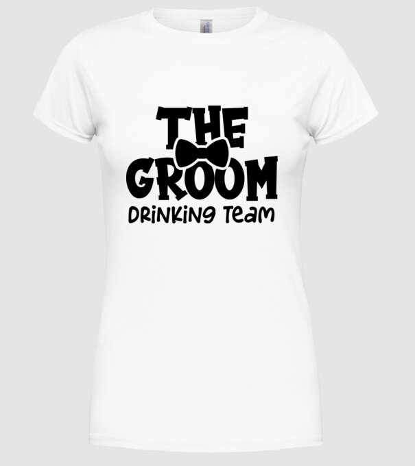 The Groom model alb pe tricou