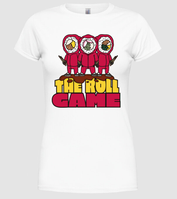 the roll game squid game model alb pe tricou