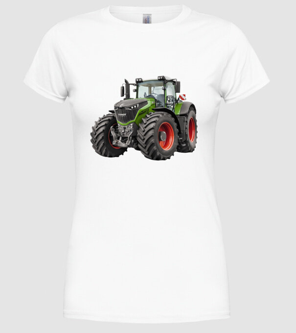TRACTOR model alb pe tricou