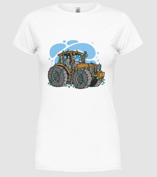TRACTOR model alb pe tricou
