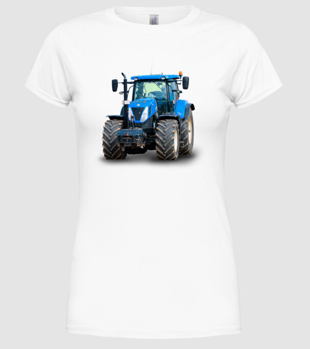 TRACTOR model alb pe tricou