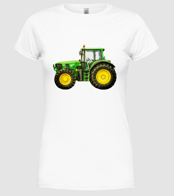 TRACTOR model alb pe tricou
