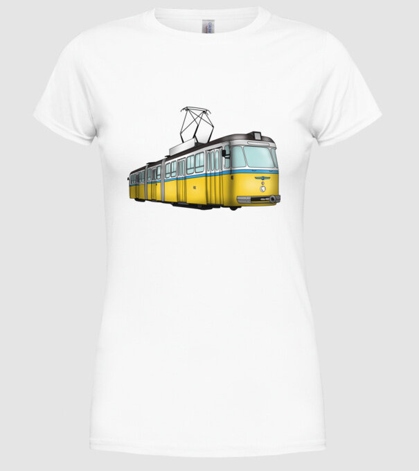 Trenuri model alb pe tricou
