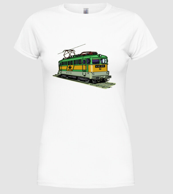Trenuri model alb pe tricou