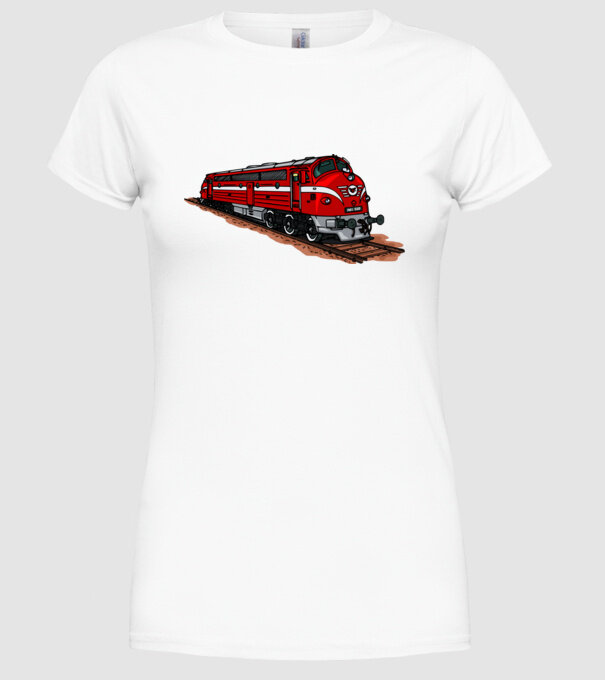 Trenuri model alb pe tricou