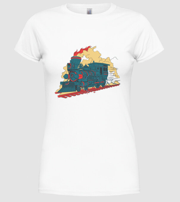 Trenuri model alb pe tricou