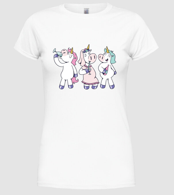 unicorn Bachelorette model alb pe tricou