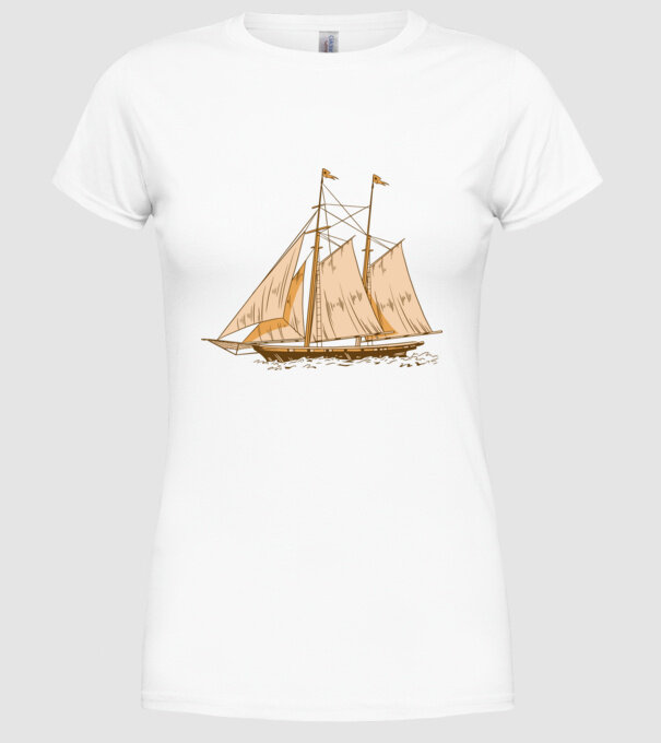 Vapoare model alb pe tricou